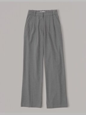 Abercrombie & Fitch Gray Tailored Wide Leg Trouser